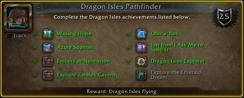 WoW Dragon Isles Pathfinder